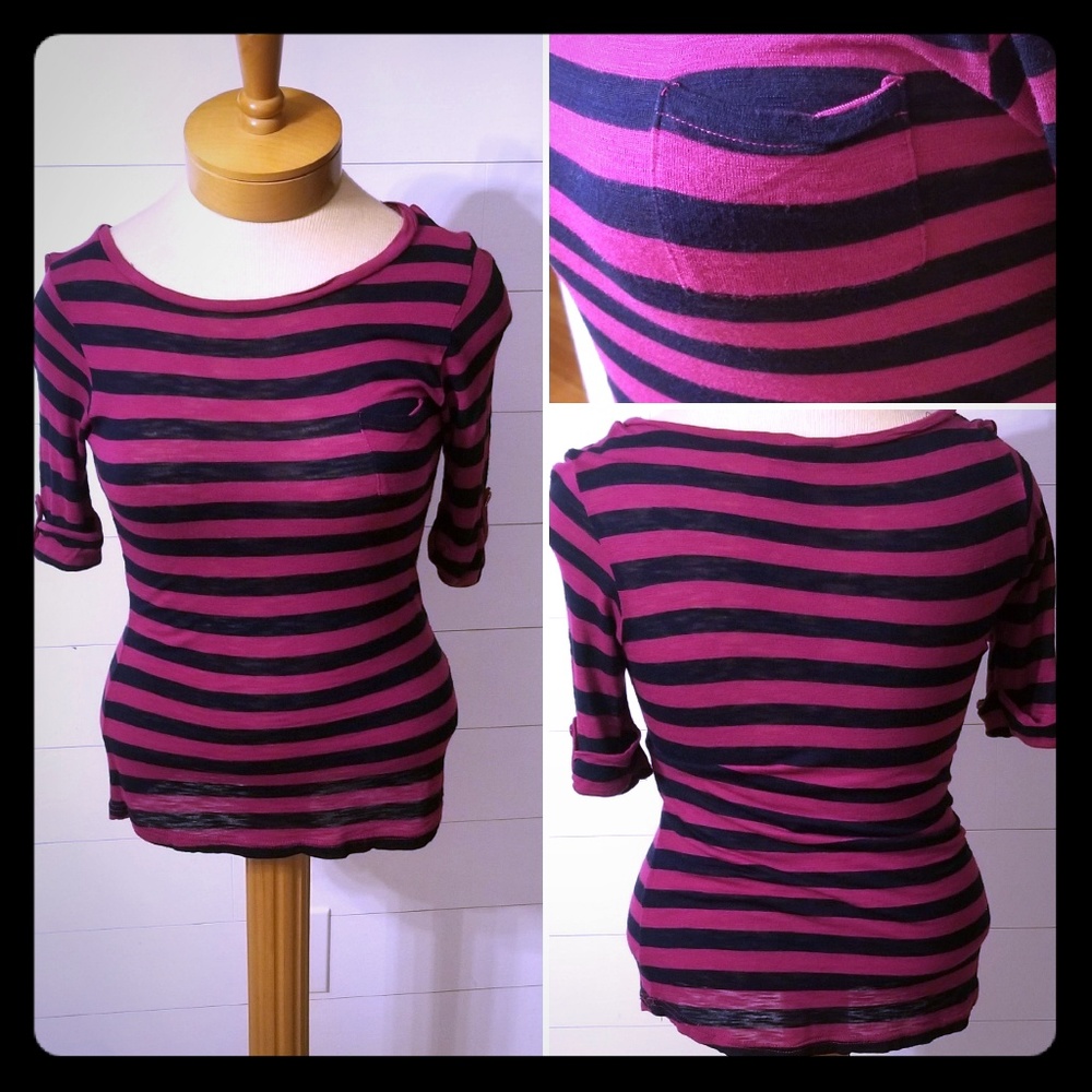 Pink & Navy Tee